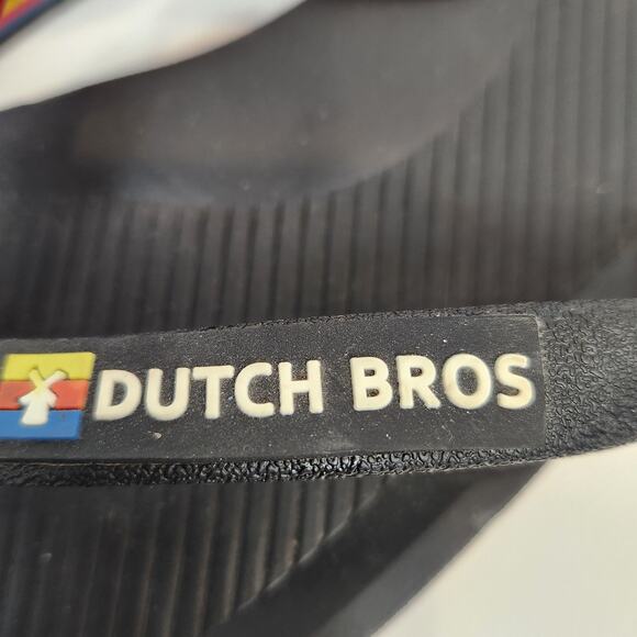 Dutch Bros Women's Black Flip Flops Size 10 - Picture 4 of 10